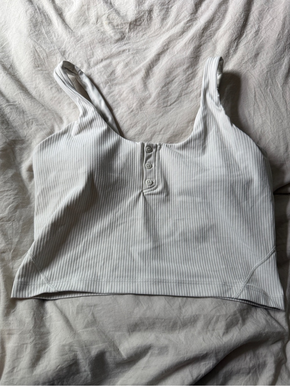 lululemon athletica Ribbed Button-Front Cropped Tank - White